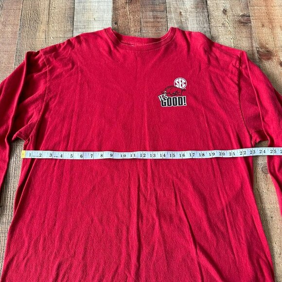 Delta Pro Weight Vintage Womens Size 2XL Arkansas Razorback Long Sleeve Shirt - Picture 2 of 8